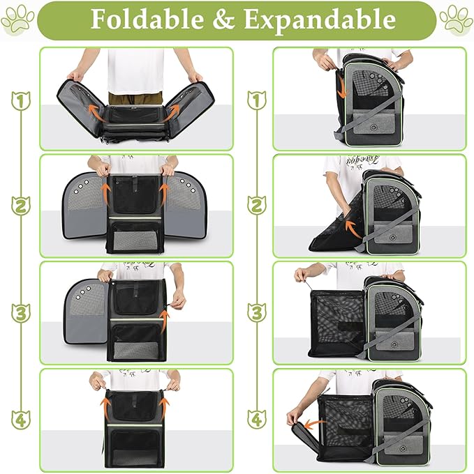 Cat Carrier Backpack, Large Cat Backpack Carrier Soft, Expandable Airline - Image 5