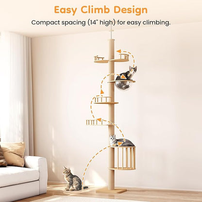Floor to Ceiling Cat Tree Tower - Image 6
