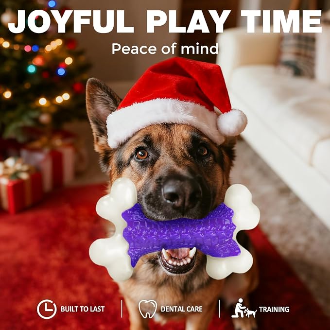 6-Pack Tough Dog Chew Toys for Aggressive Chewers Large Medium Breed Bacon - Image 2