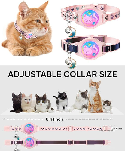 Cat Collar with Airtag Holder, 2 Pack Waterproof Breakaway Kitten Collar - Image 6