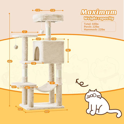 Cat Tree Tower 44 Inch, Small Cat Tower - Image 2