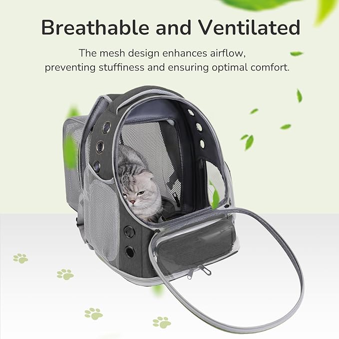 Cat Backpack Carrier for Large Cats, Expandable Cat Bubble Backpack, Dog - Image 3