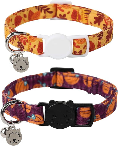 Lionet Paws 2pcs Pack Cotton Cat Collar, Breakaway Buckle by lionetpaws