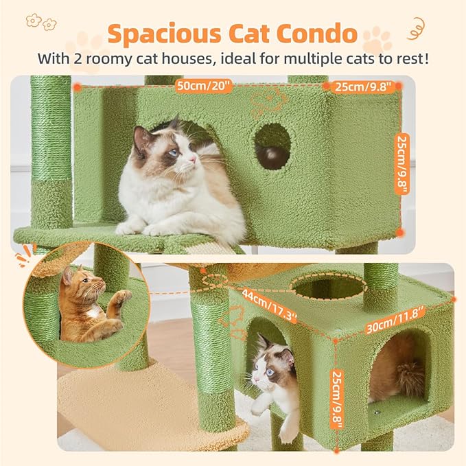 Taoqimiao Cactus Cat Tree, 71-Inch Cat Tower - Image 4