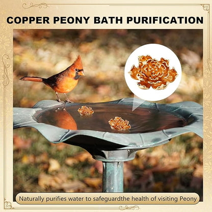 4 Pcs Mini Peony Shape Copper Bath Disk Ornaments Brass Bird Bath Purification - Image 6