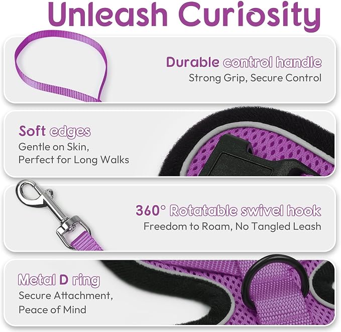 Dooradar Cat Harness and Leash Set, Escape Proof Safe Adjustable Kitten Vest - Image 6