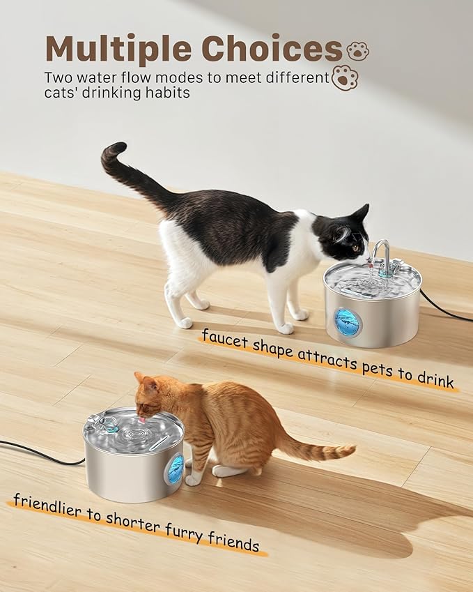 Cat Water Fountain Stainless Steel: Cat Fountain - Image 6