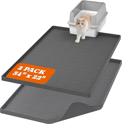 Pawtners Large Cat Litter Mat for Litter Box 2 Packs by Pawtners