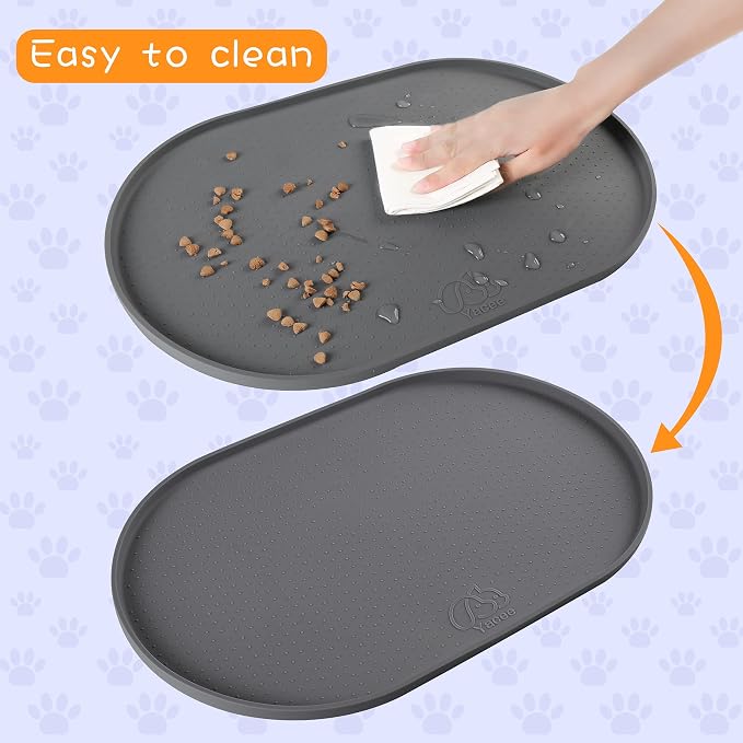 100% Waterproof 1.0" Raised Edge BPA Free Silicone Dog Food Mat, Pet Cat - Image 4