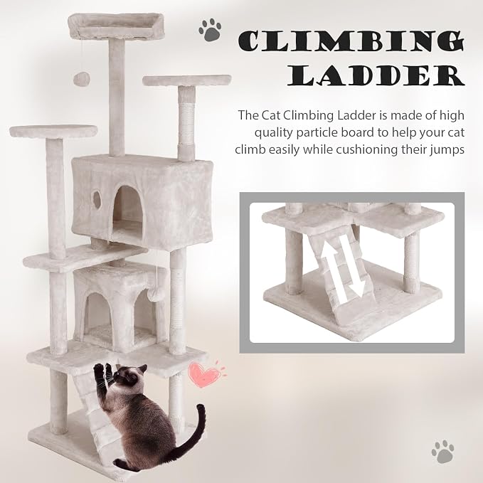 Heavy Duty Cat Tree Tower, Cat Condo, Hanging Ball - Image 5