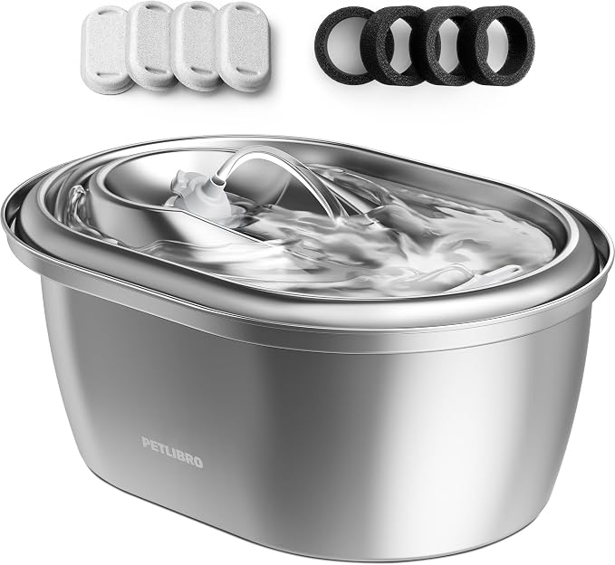 PETLIBRO Stainless Steel Cat Water Fountain, 101oz/3L Pet Water Fountain by PETLIBRO