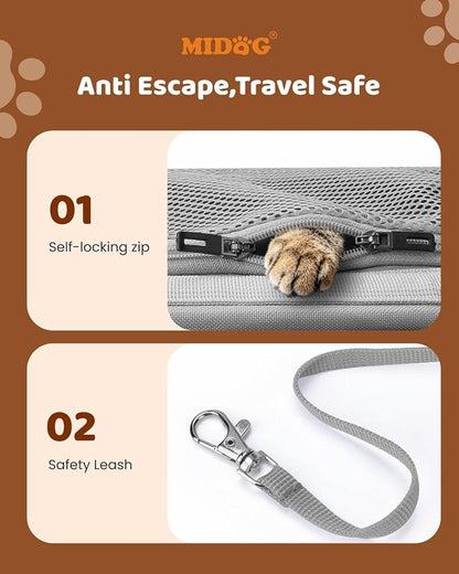 MIDOG Cat Carrier Soft for Small to Medium-Sized Cats, TSA Airline Approved - Image 4