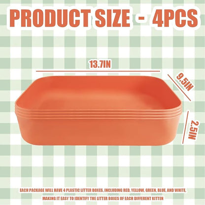 Small Litter Box, Plastic Kitten Litter Box, 13.9 x 9.8 x 3 Inch Open Litter Box - Image 2