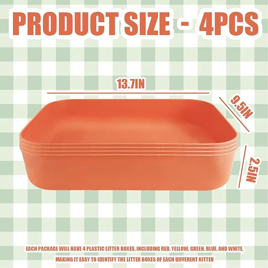 Small Litter Box, Plastic Kitten Litter Box, 13.9 x 9.8 x 3 Inch Open Litter Box - Image 2