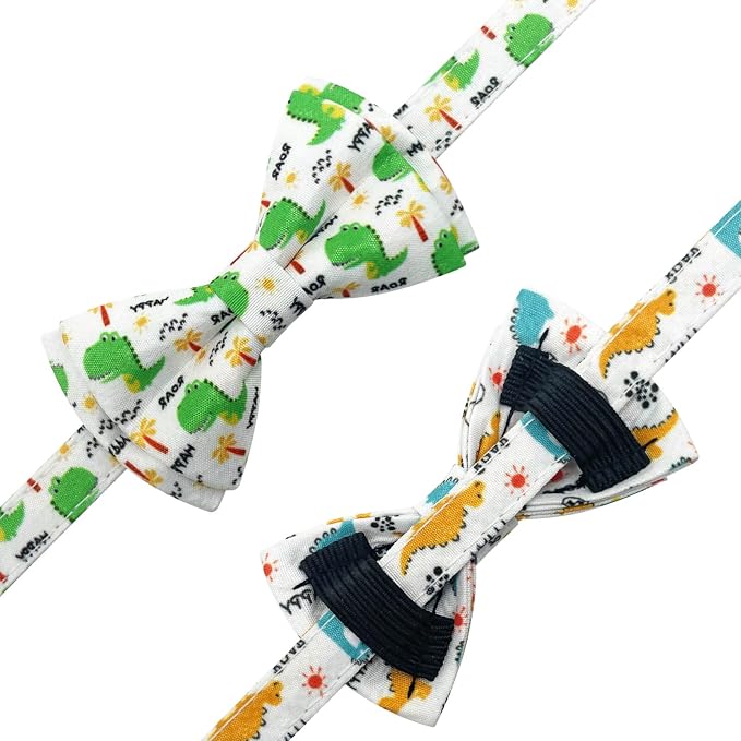 2 Pack Cotton Cat Collar with Bow Tie and Bell - Image 5