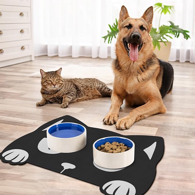 Pet Mats for Food and Water Dog Cat Food Mats Pet Feeding Mat Anti-Slip No - Image 7