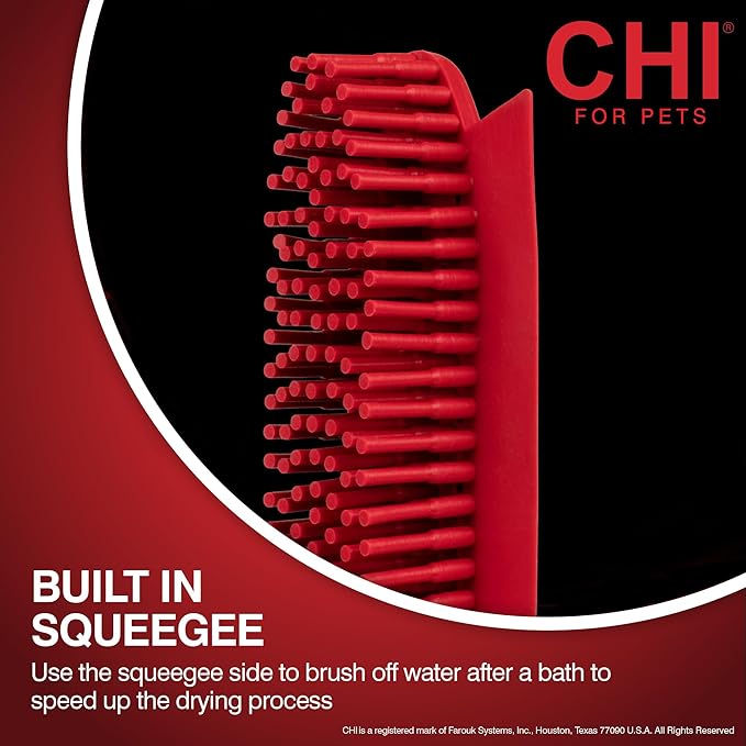 CHI for Dogs Rubber Fur Accumulator Brush, Dog Grooming Tool for Removing Loose - Image 4