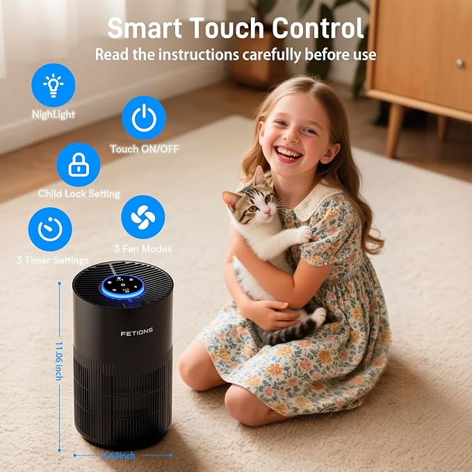 Air Purifiers for Bedroom with H14 True HEPA, Quiet Air Cleaner With Sleep Mode - Image 5