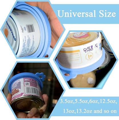 Pet Can Opener & 3 Pcs Cat Food Can Lids | Universal BPA Free Silicone Covers & - Image 3