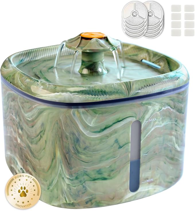 Cat Water Fountain, 2.5L/84oz Cat Fountain by WOQUCUTE