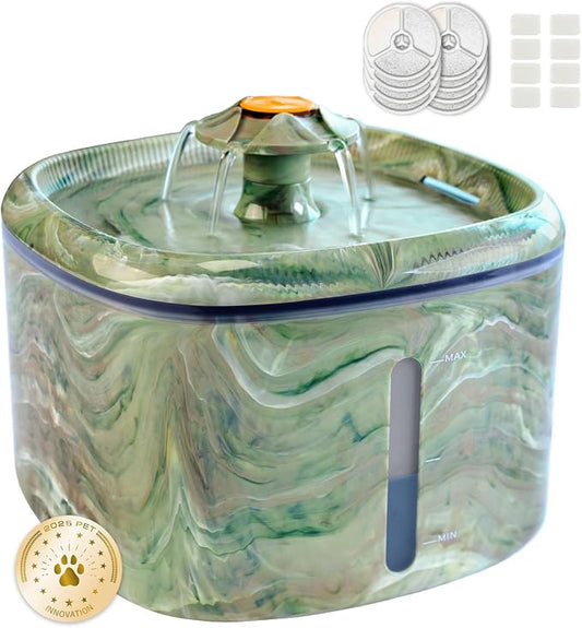 Cat Water Fountain, 2.5L/84oz Cat Fountain by WOQUCUTE