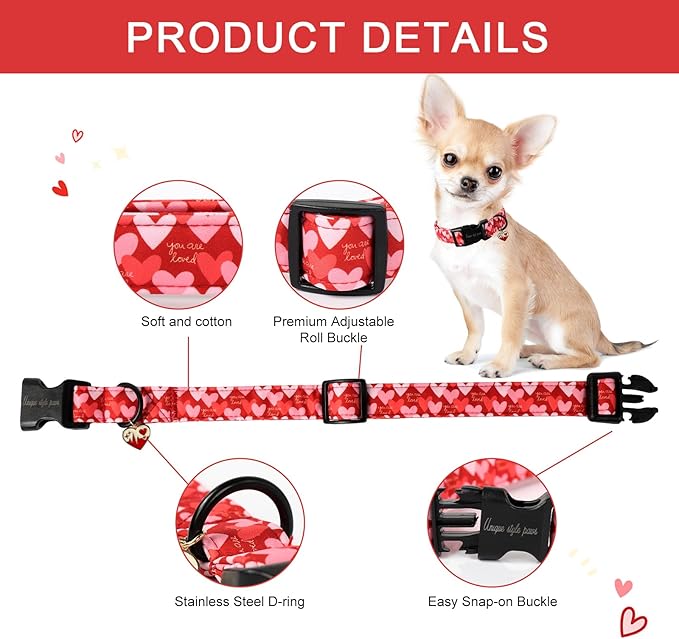 Unique style paws Valentine's Day Dog Collar Plastic Buckle Collar - Image 2