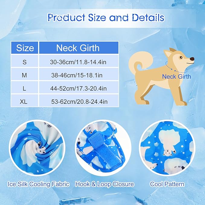 Talltalk 5 Pieces Dog Cooling Bandanas Neck Wraps Ice Scarf Pet Dog Cooling - Image 4