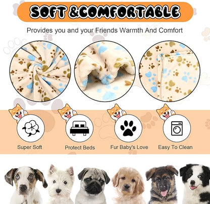 Rezutan Dog Blanket for Large Dogs, Upgraded 3 Pack Dog Cat Flannel Blankets - Image 2