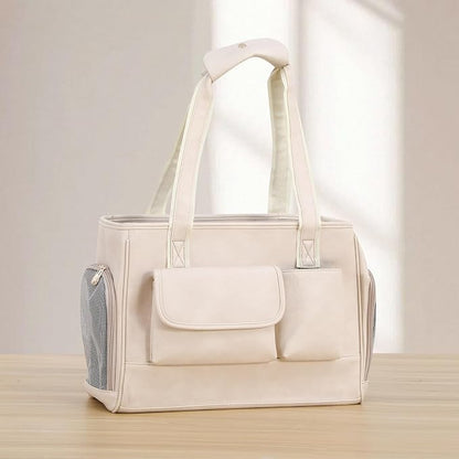 Dog Carrier Purse, Fashion Leather Pet Carrier Bag, Airline Approved Soft Sided - Image 7