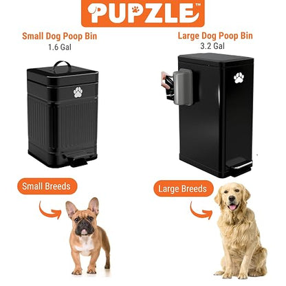 Pupzle Small Dog Poop Trash Can Outside, 1.3 Gal Metal Dog Waste Trash Can - Image 7