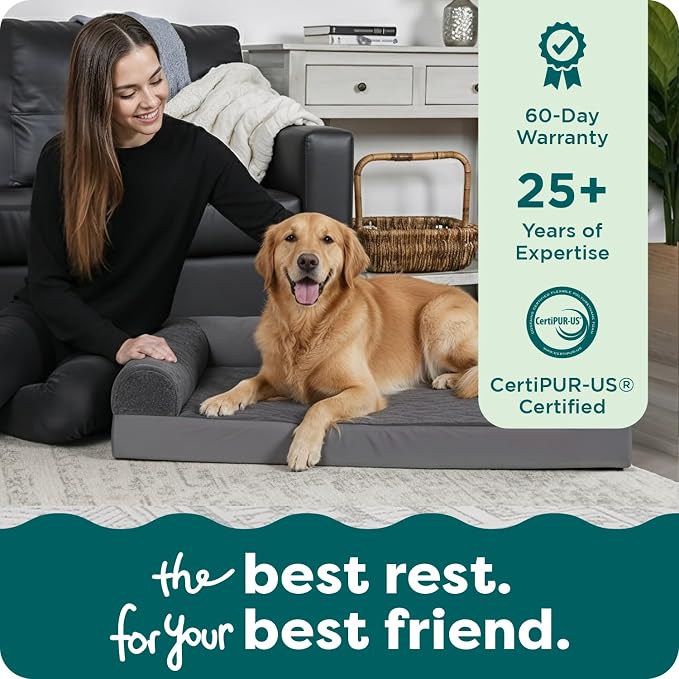 FurHaven Orthopedic Dog Bed for Large Dogs, L-Shaped Chaise Mattress - Image 9