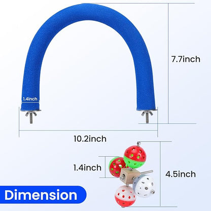 U Shape Parrot Perch Stand Toy Bird Platform Sand Paw Grinding Clean Stick - Image 5