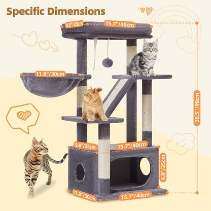 Taoqimiao Cat Tree, 38.5-Inch Cat Tower - Image 7