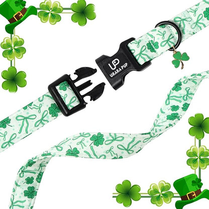 St. Patrick's Day Dog Collar, UP URARA PUP Shamrock Adjustable Pet Collar - Image 4