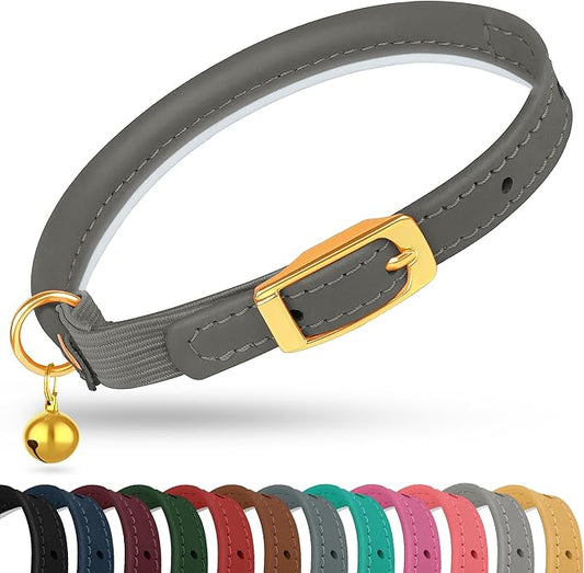 OOPSDOGGY Rolled Leather Cat Collar by OOPSDOGGY