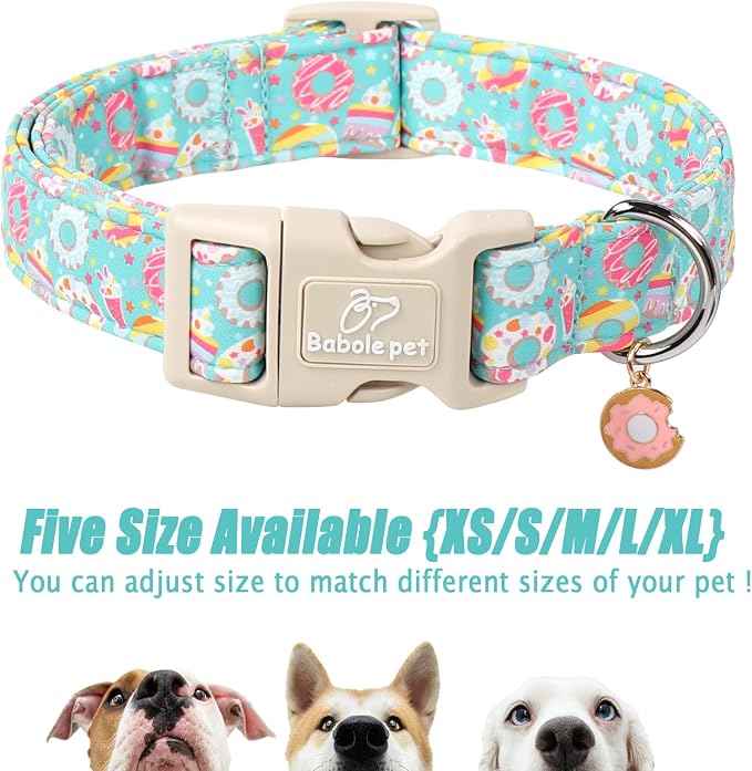 Adjustable Summer Dog Collar, Cute Mint Dessert Dog Collars - Image 6