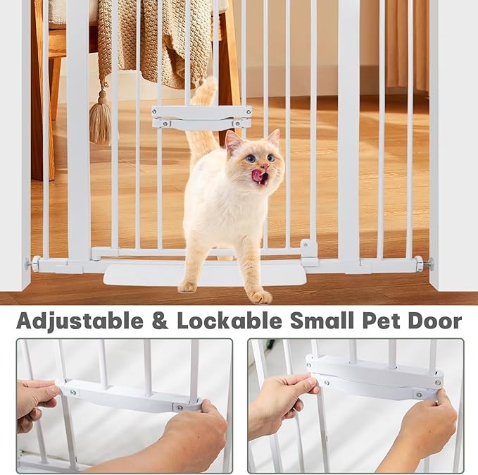 37 Inch Tall Baby Gate with Cat Door, Adjustable 29.55" and -40.55" Wide Auto - Image 5