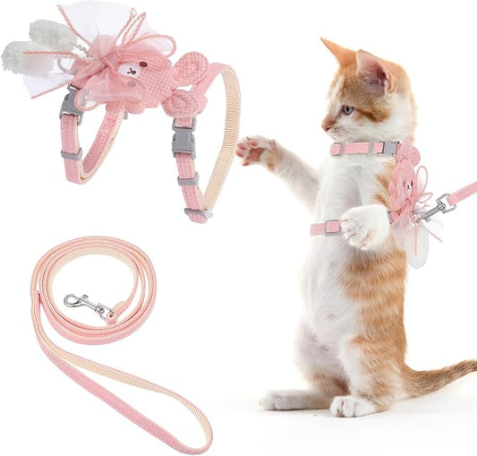TIESOME Cat Harness and Leash Set, Adjustable Gradient Kitten Harness Escape by TIESOME
