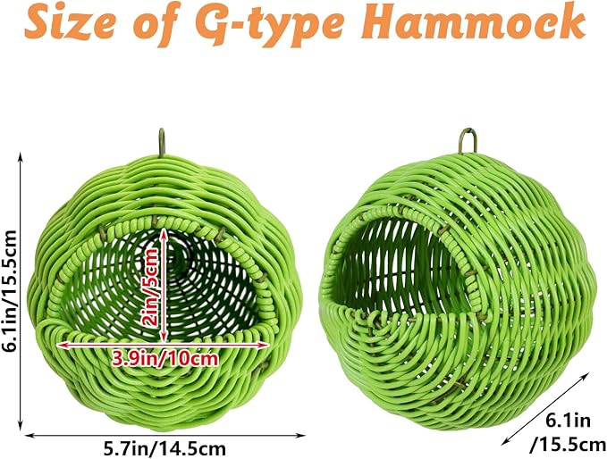 BNOSDM Rattan Parrot Nesting House Bird Nest Parakeet Hanging Swing Soft - Image 2