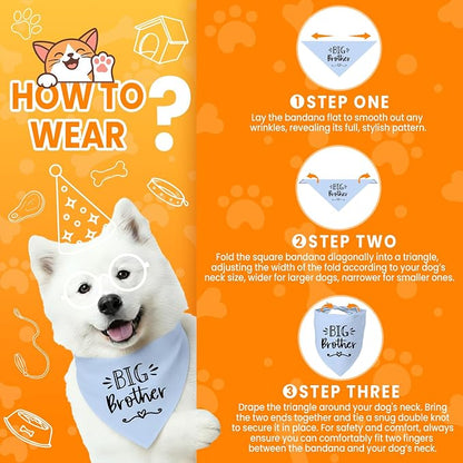 Big Brother Dog Bandanas, Pet Dog Triangle Scarf - Image 4