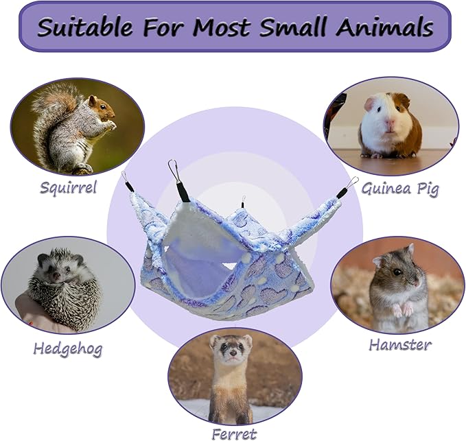 Cat Hammock for Cage, Soft Warm Hanging Bed for Kitten, Guinea Pig, Chinchilla - Image 6