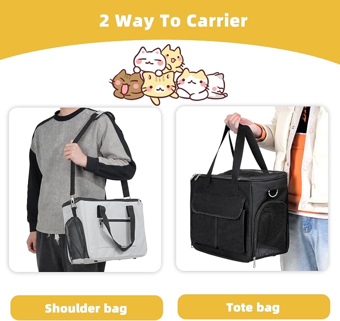 Cat & Dog Carrier for Pets Up to 15 Lbs, Airline Approved Soft-Sided - Image 6