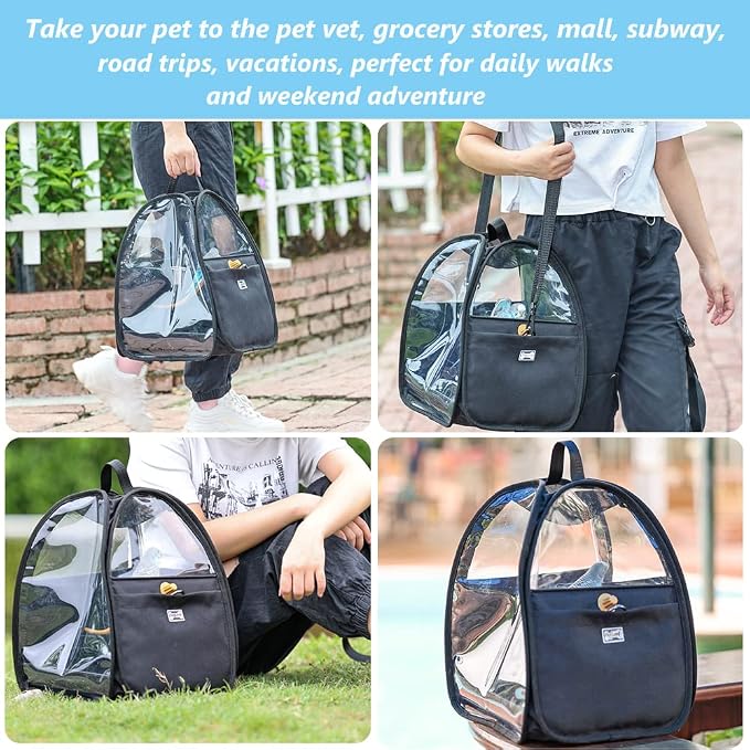 Bird Travel Cage Bag with Stand, Feeding Cup - Image 4