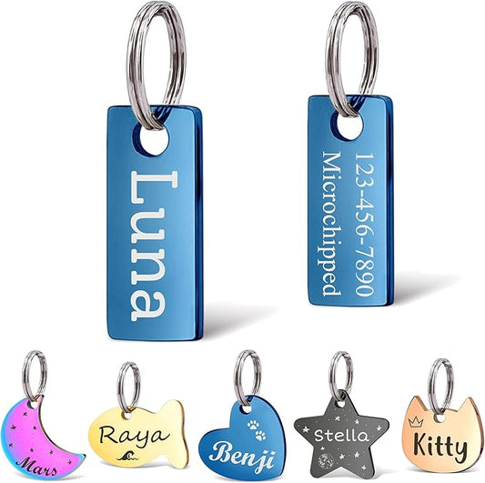 Anavia Small Size Dog Cat ID Tags, Small/XS Personalized Color Plated Stainless by Anavia