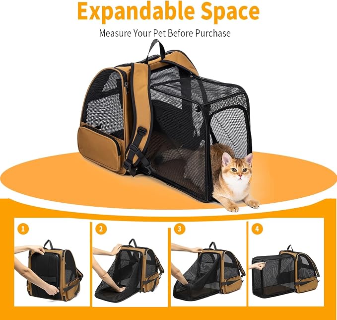 Cat Backpack，Expandable Cat Carrier Backpack, Dog Backpack Carrier and Pet - Image 5