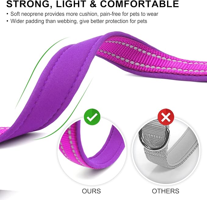 azuza Reflective Dog Collar, Soft Neoprene Padded Pet Collar - Image 3