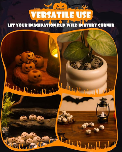 Uniclife 20 Pcs Halloween Mini Pumpkin Decorations, Halloween Fish Tank Decor - Image 7