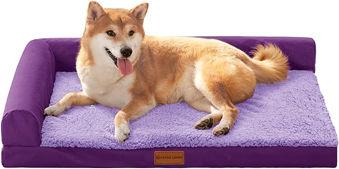 Patas Lague Orthopedic Dog Bed Large Sized Dog 36''X24'', Waterproof L Bolster by PatasLague