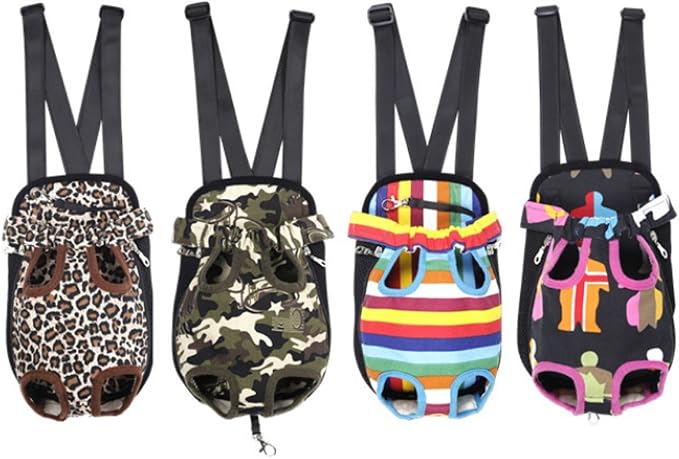 Pet Dog Puppy Cat Carrier Five Holes Backpack Double Shoulder Straps Canvas - Image 2