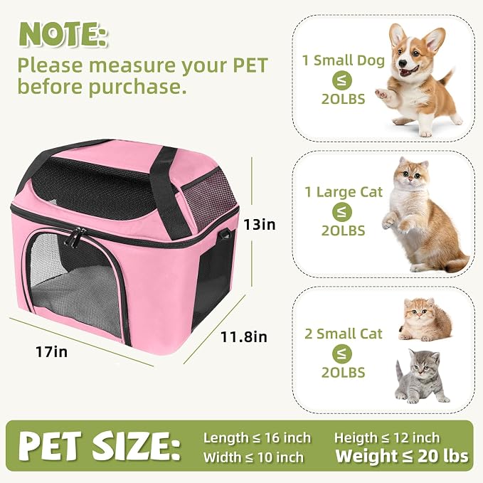 Premium Cat Carrier for Pets Up to 20 Lbs, Cat Travel Bag Soft-Sided Backpack - Image 2